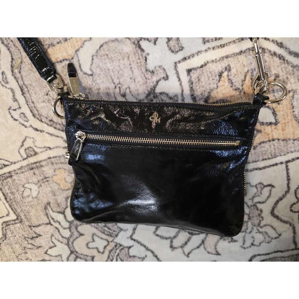 COLE HAAN JITNEY Patent Black Leather ALI MINI Crossbody Purse Bag